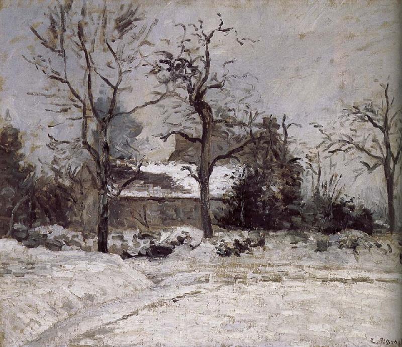 Camille Pissarro snow house France oil painting art
